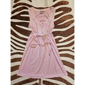 Juicy Couture Vintage Y2K Pink Terry Cloth Cover Up Dress L USA Towel Pool